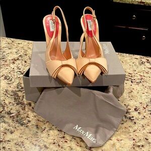 MaxMara Women's Tan Slingback Heels